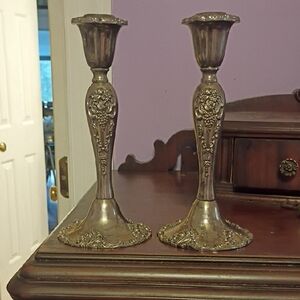 Vintage Godinger Silver Plate Candle Holders
